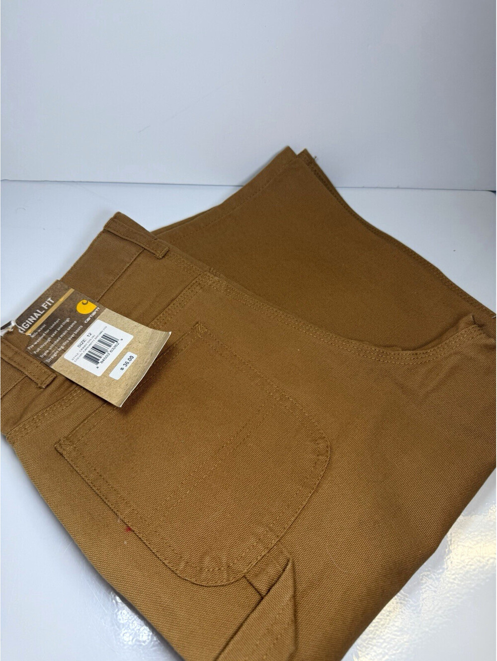 NWT Carhartt Boys' Size 12 Washed Duck Dungaree Pants